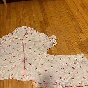 Old Navy White and Red Pajama Set